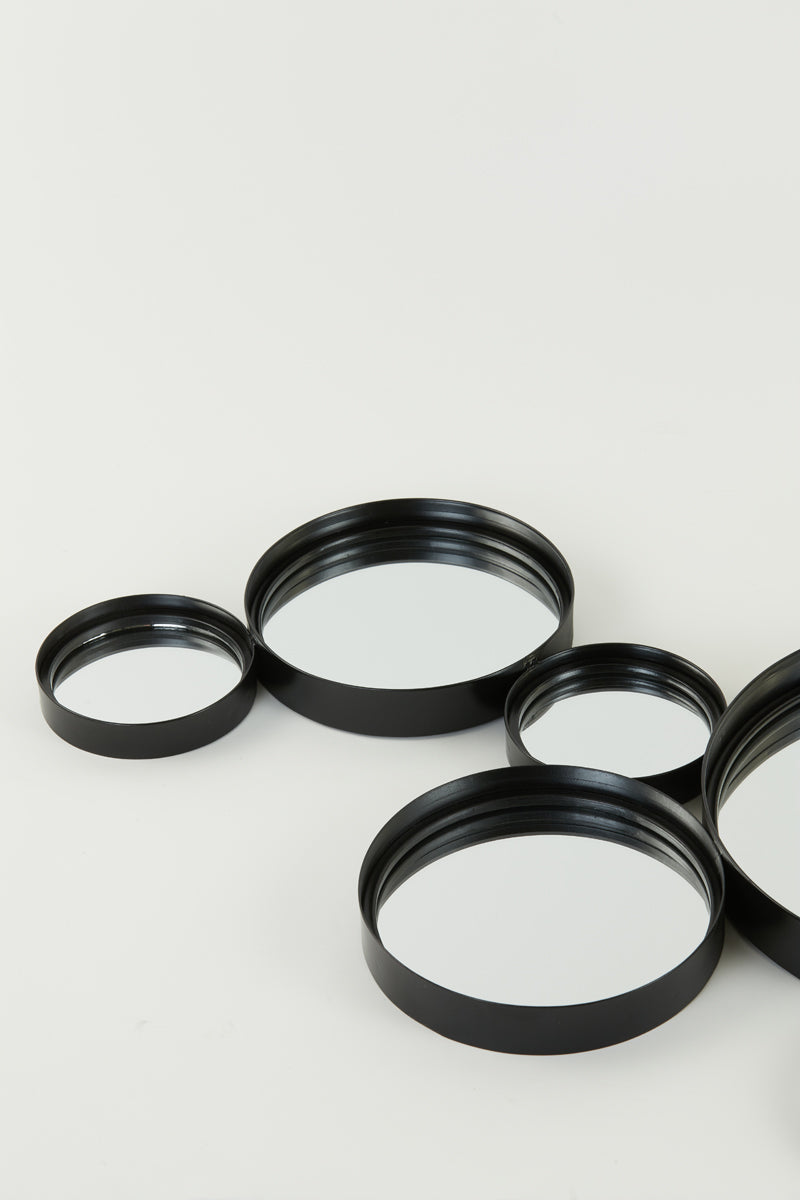 Cielo Circles Black Matte Mirror 127x3.5x64.5 cm