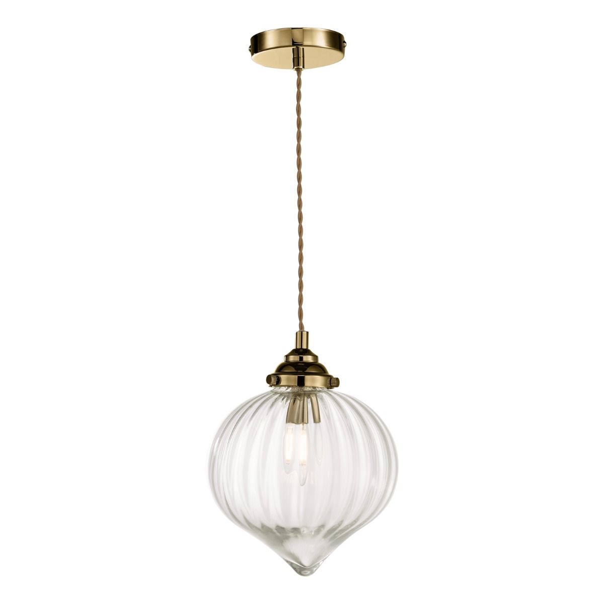 Mya Pendant Antique Brass Glass