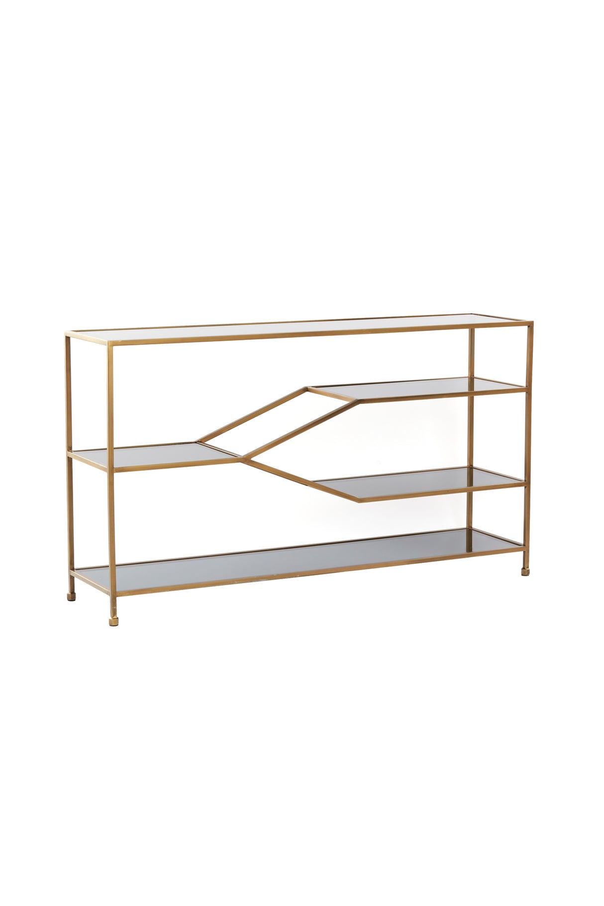 Smoky Glass & Antique Bronze Console 140x35x80 cm - Aino Collection