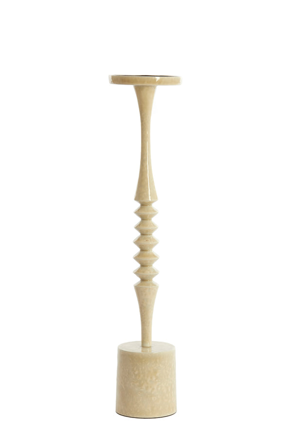Elegant Tall Cream Sand Candle Holder - Ø11x51 cm