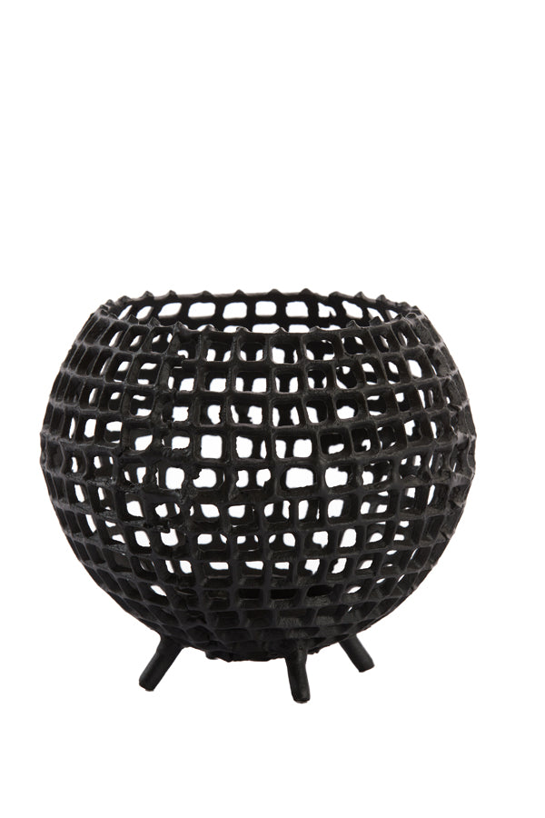 Matte Black Purcina Tealight Holder Ø20x17 cm