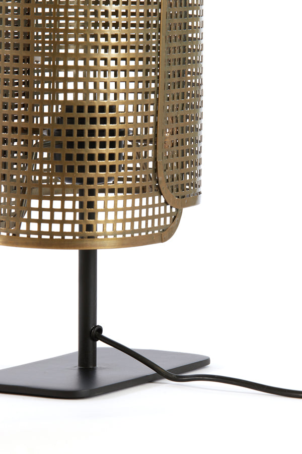 Vintage Maci Table Lamp in Antique Bronze and Matte Black - 20x13x41 cm