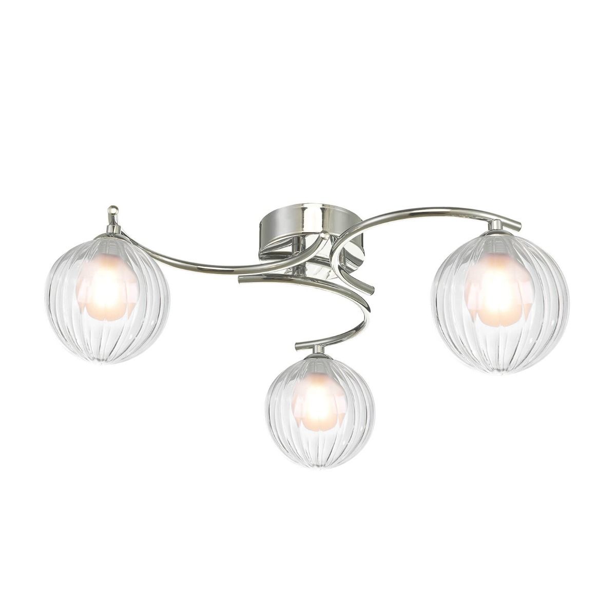 Nakita 3 Light Semi Flush Polished Chrome With Clear/Opal Glass