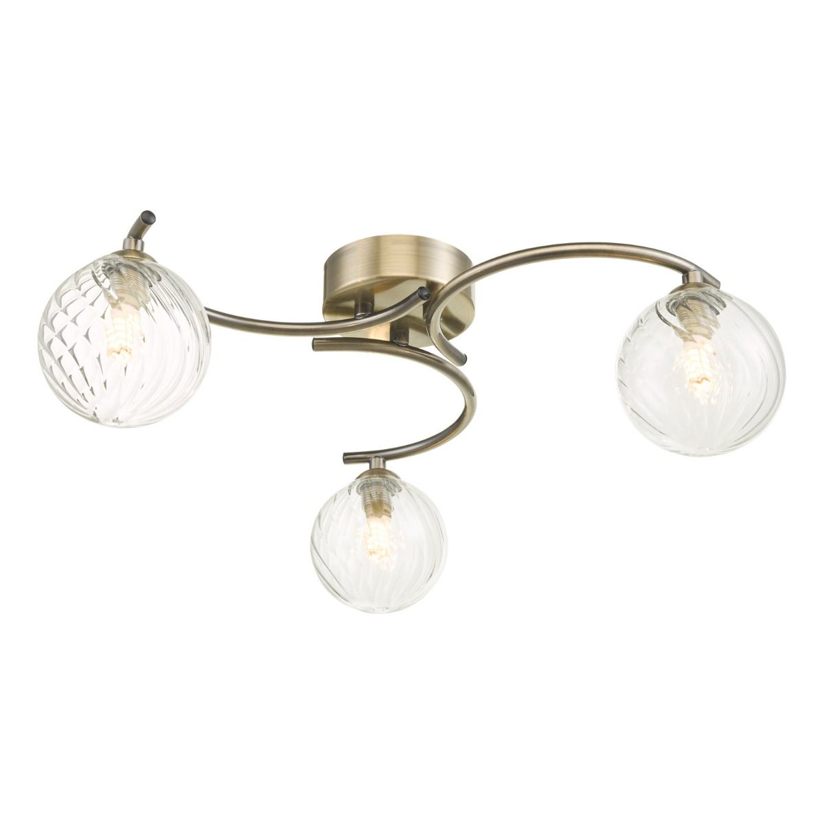 Nakita 3 Light Semi Flush Antique Brass Frame Only