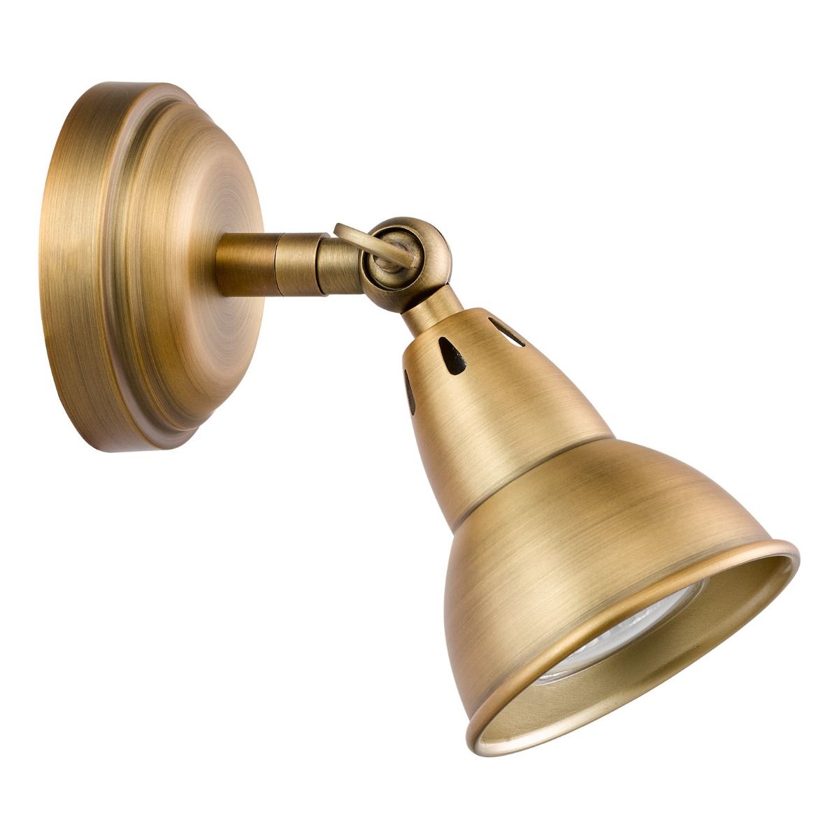 Nathaniel Single Wall Spotlight Aged Brass