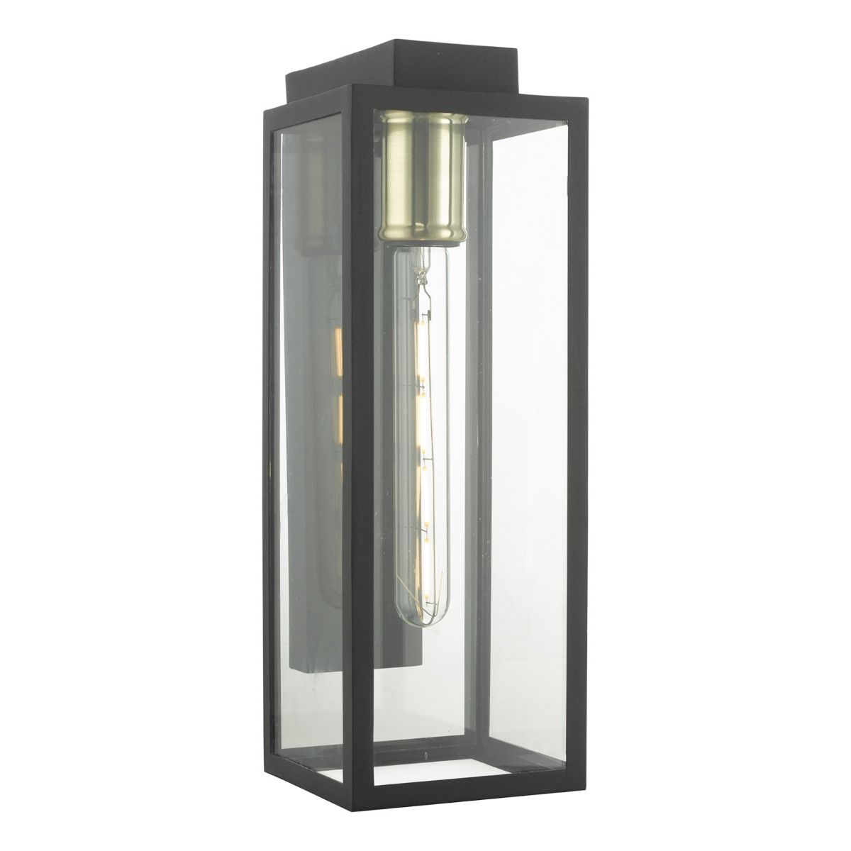 Naxos Outdoor Wall Light Black Glass IP43