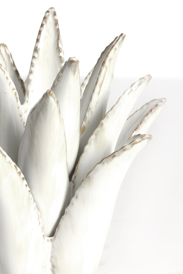 Cactus Cream Ceramic Tealight Holder - Ø21x21 cm