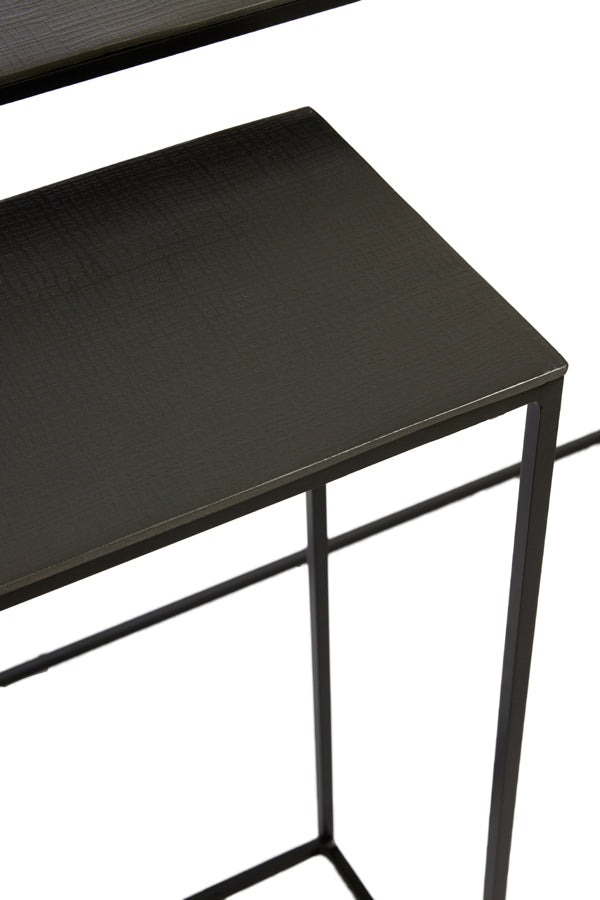 Title: Zayn Black Console Set - Sleek Dimensions 96.5x24x70 cm + 119.5x30.5x78.5 cm
