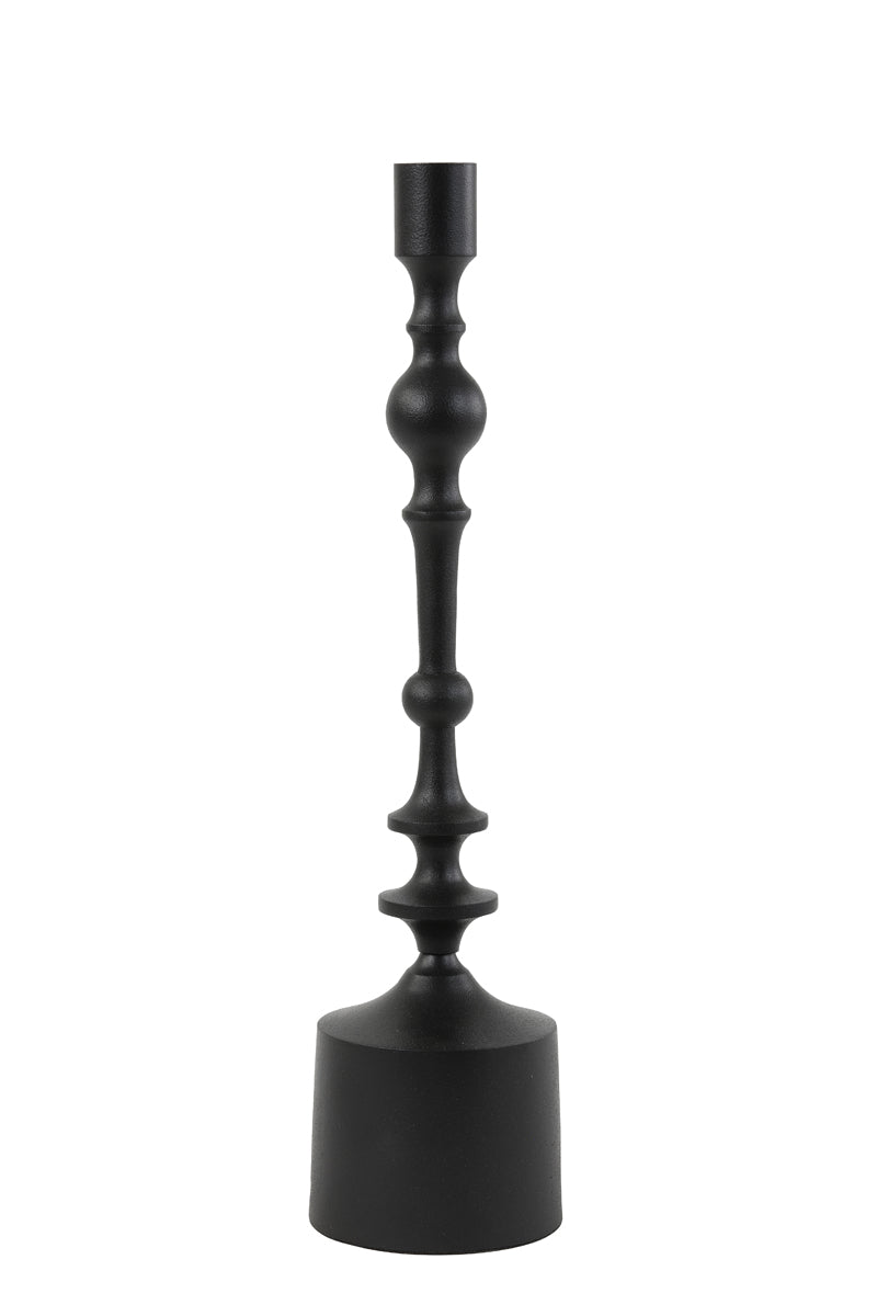 Tall Matte Black Sheva Candle Stand (Ø10x42 cm)