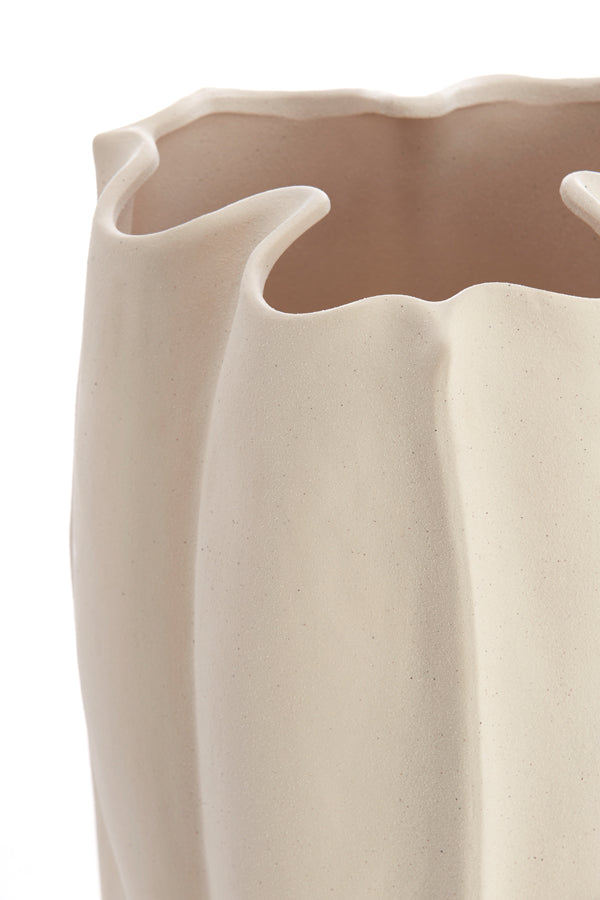 Elegant Cream Sanguli Ceramic Vase - 28x27.5x56 cm