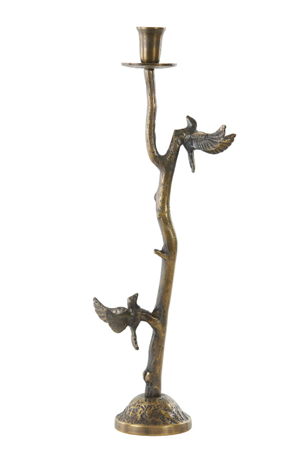 Vintage Bird Candle Holder in Antique Bronze, 18x10x49.5 cm