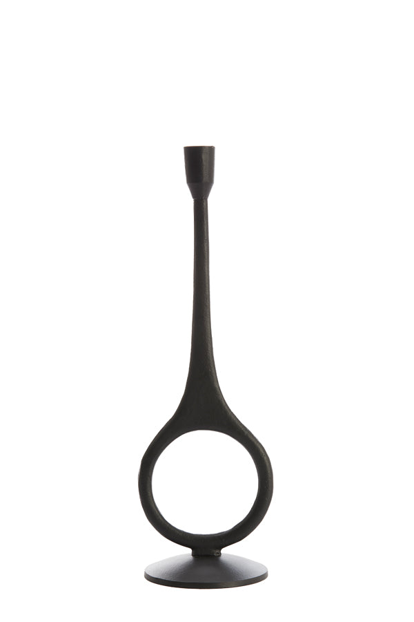 Elegant Antiga Matte Black Candle Holder Ø13x46 cm