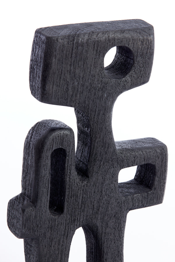 Elegant Black Sala Wood Ornament on Base 20x9.5x38.5 cm