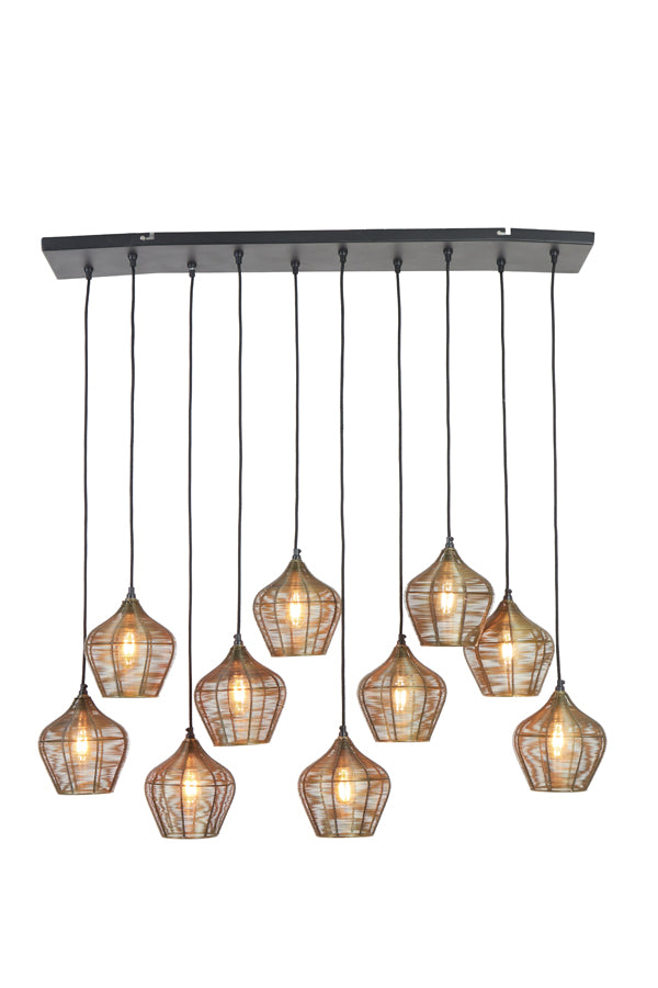Antique Bronze Alvaro Hanging Lamp 10-Light 120x25x29.5 cm