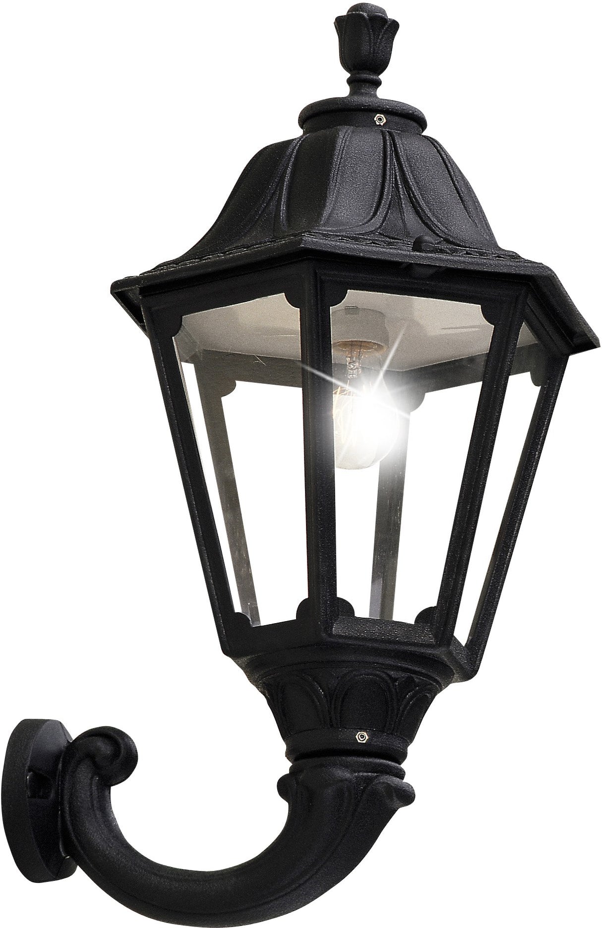 Noemi Ofir 30W E27 HighPower LED CCT, Classic Wall Lantern, Black/Clear