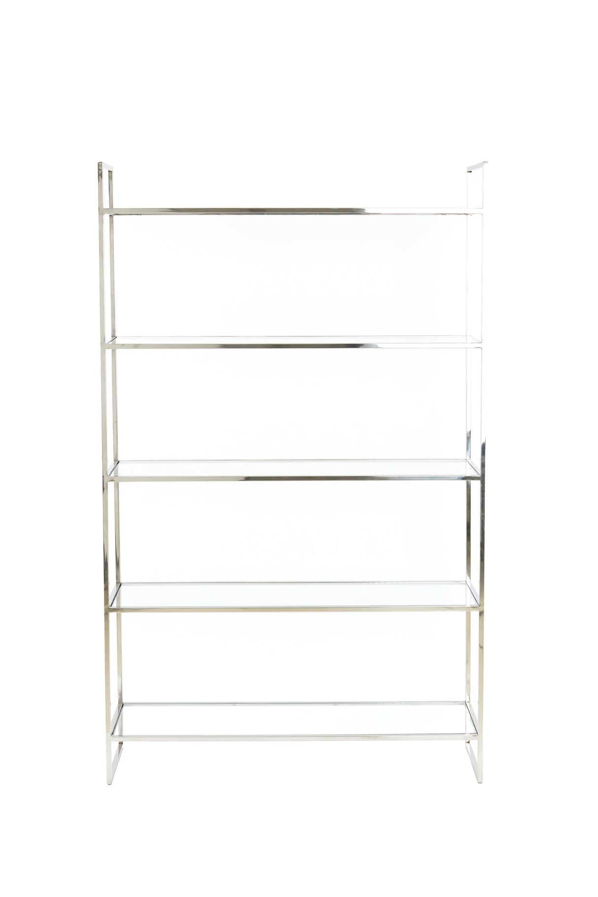 Mariki 5-Shelf Glass Display Cabinet with Nickel Frame 110x40x180 cm