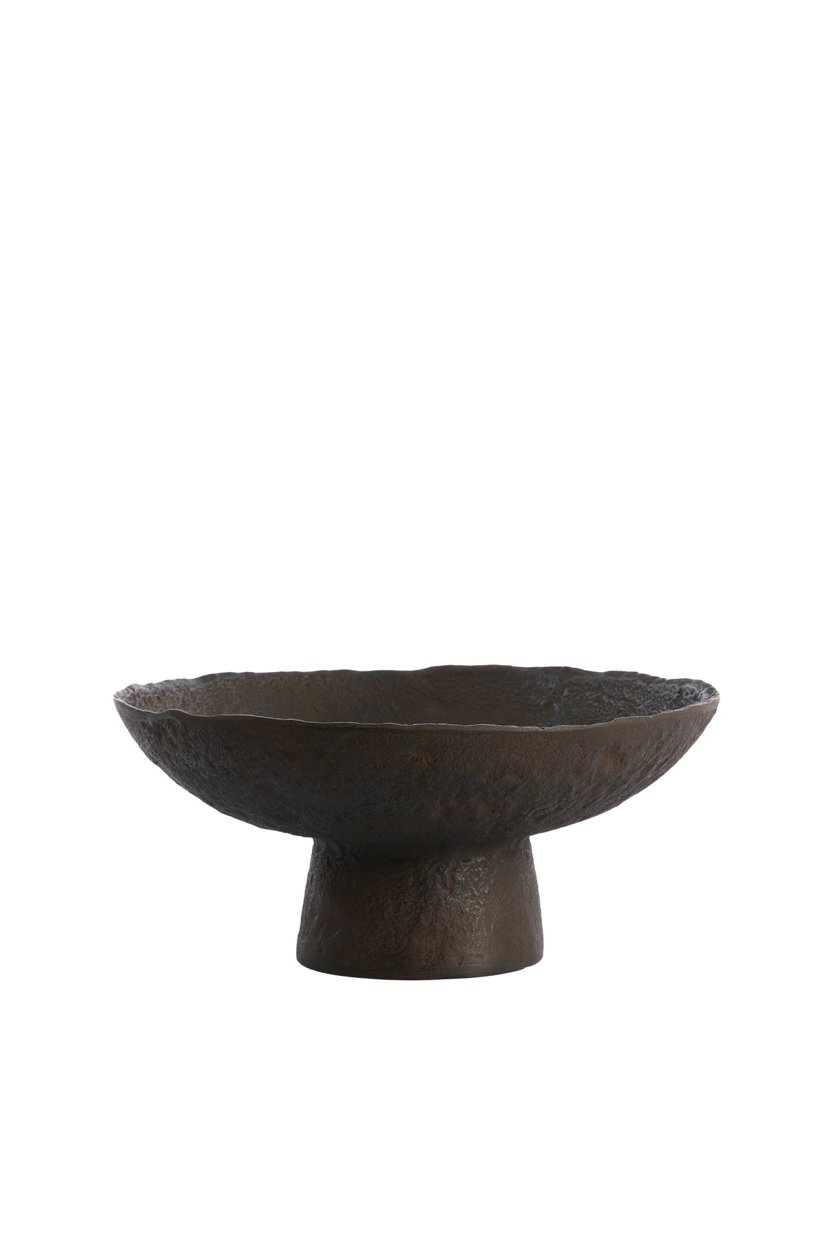 Rustic Elegance: 31cm Dark Brown Ota Dish with Base
