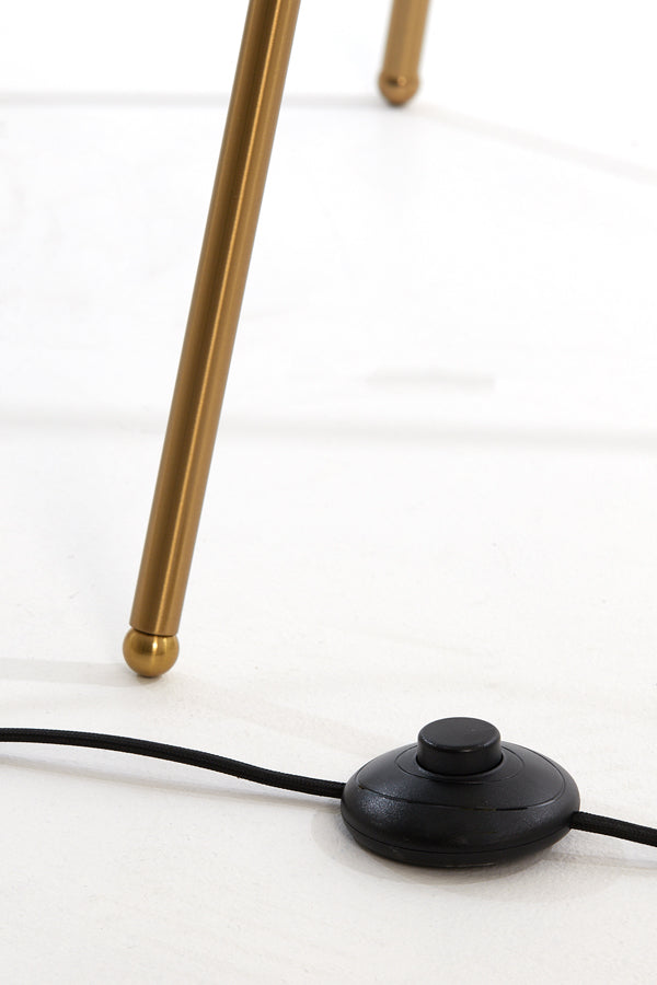 Elegant Gold-Clear Glass Tripod Floor Lamp 146 cm - Mayson Design