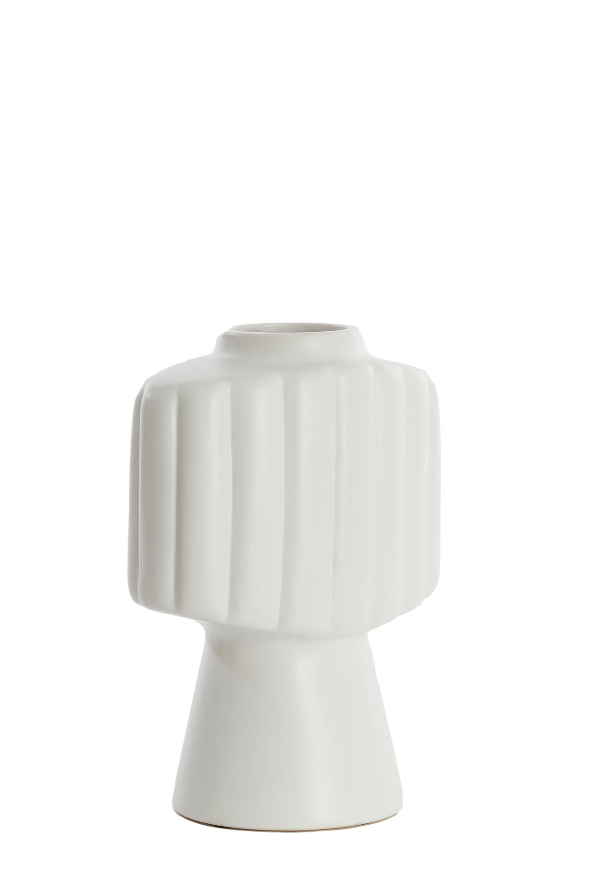 Elegant Matt Cream Vase - Gandara Ceramics, 29.5x18x38.5 cm