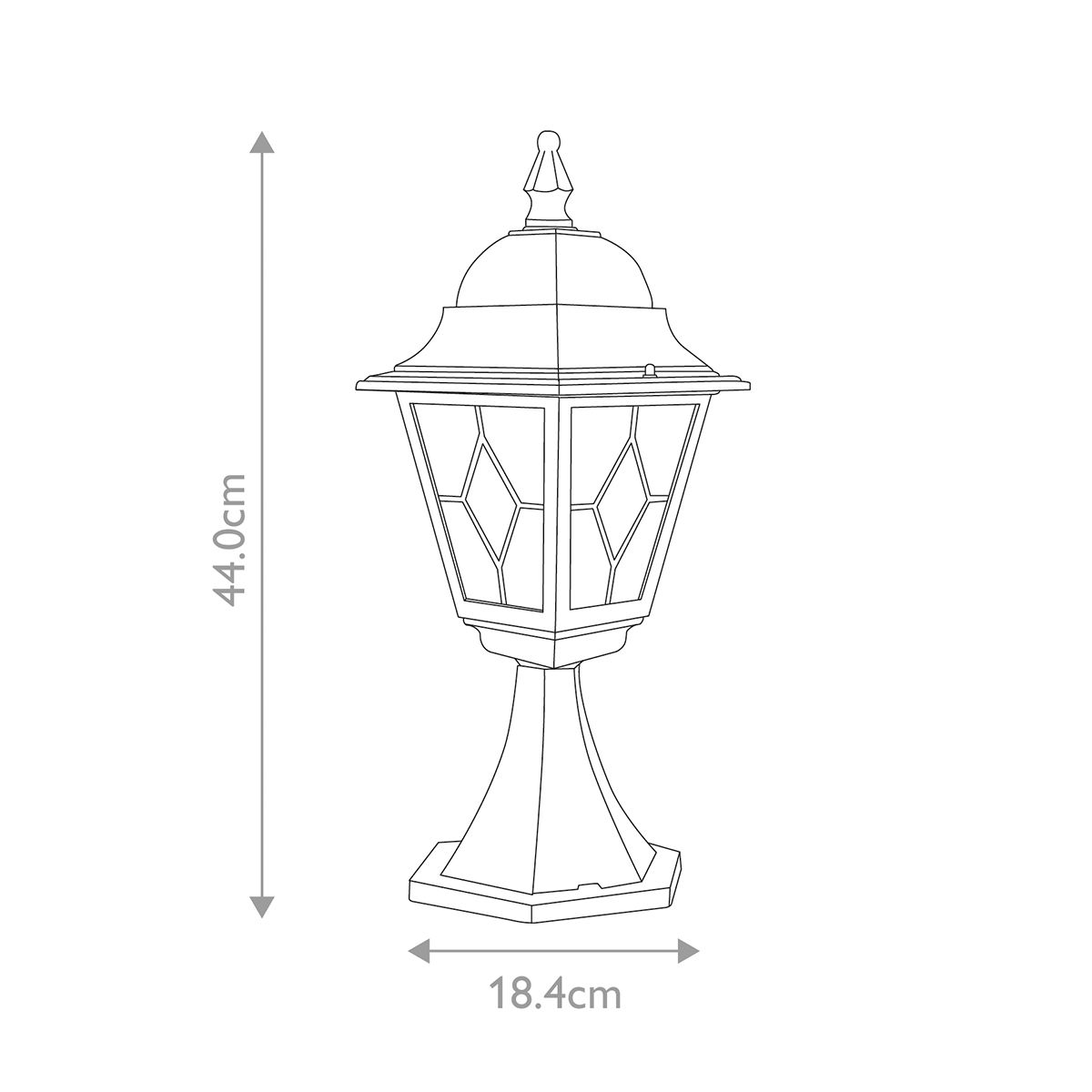 Elegant Norfolk Black Pedestal Lantern