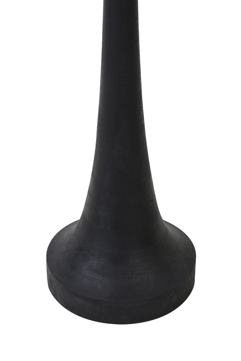 Elegant Black Matte Wooden Floor Lamp 25x135 cm