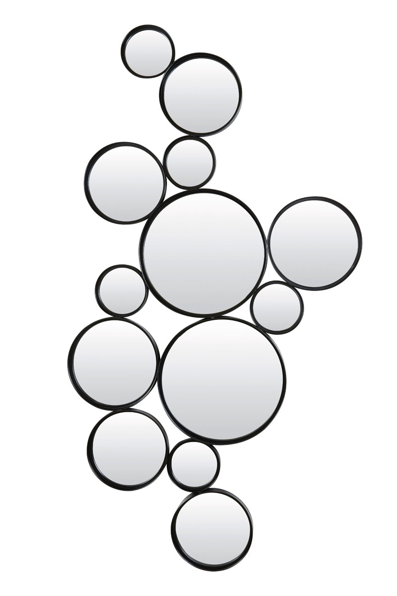 Cielo Circles Black Matte Mirror 127x3.5x64.5 cm
