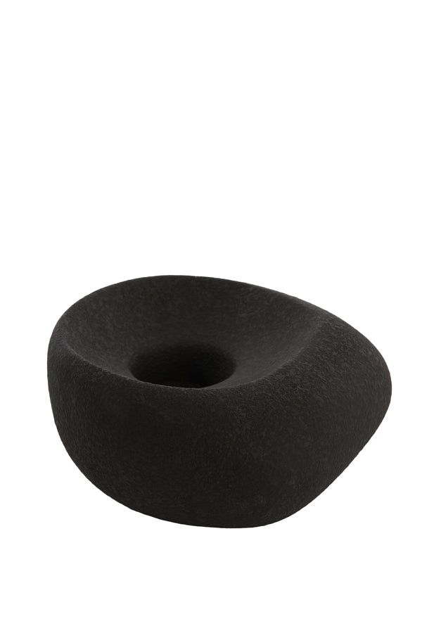 Black Alka Ceramics Tealight Holder, 20.5x20.5x12 cm