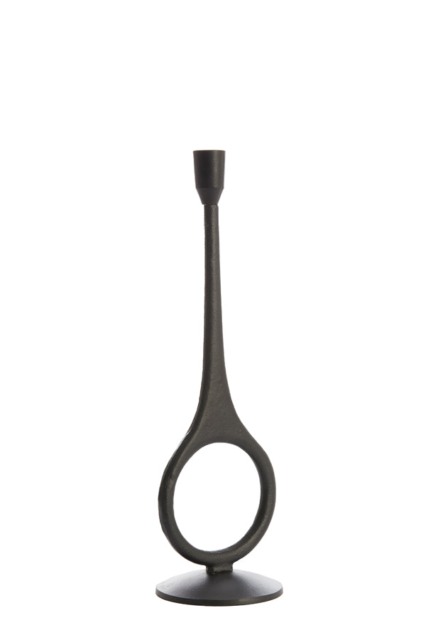 Elegant Antiga Matte Black Candle Holder Ø13x46 cm