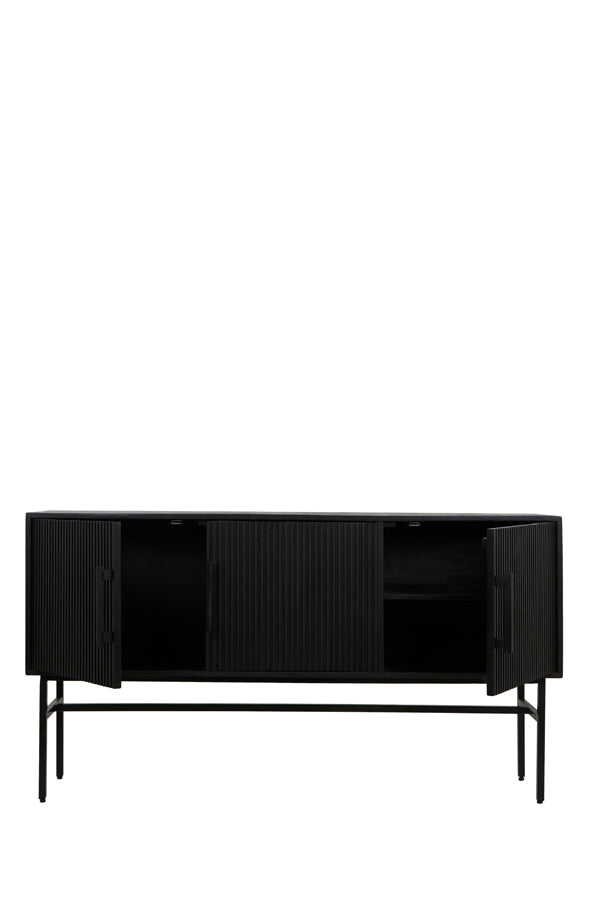 Sleek Black Abage Wood Cabinet 150x40x80 cm