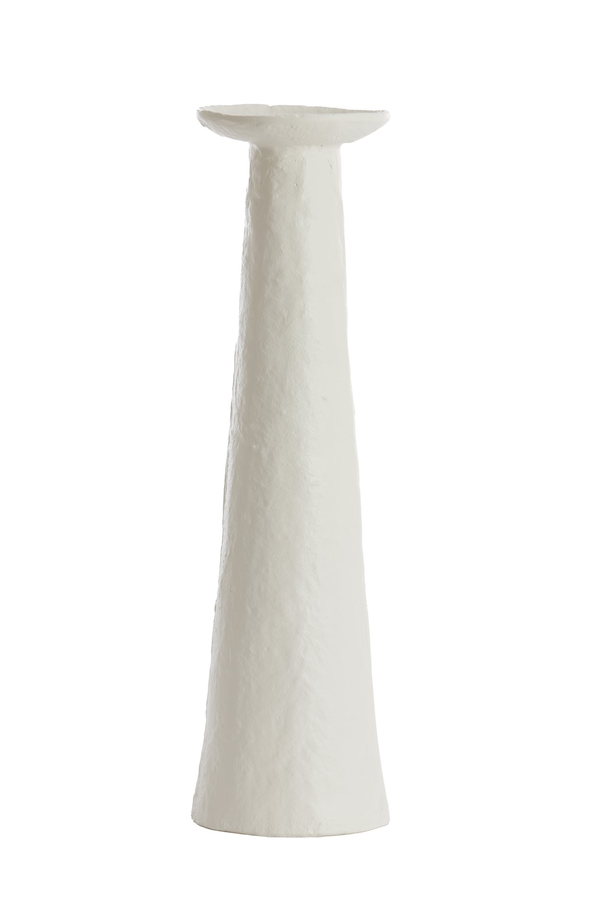 Ivory Elegance: Tall Ceramic Candle Holder - 46 cm