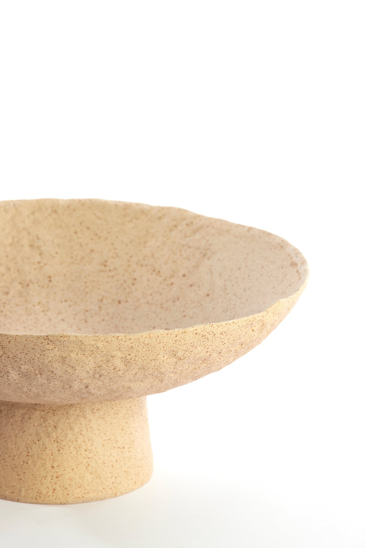 Sand and Spot Ceramic Dish on Base Ø31x15.5 cm