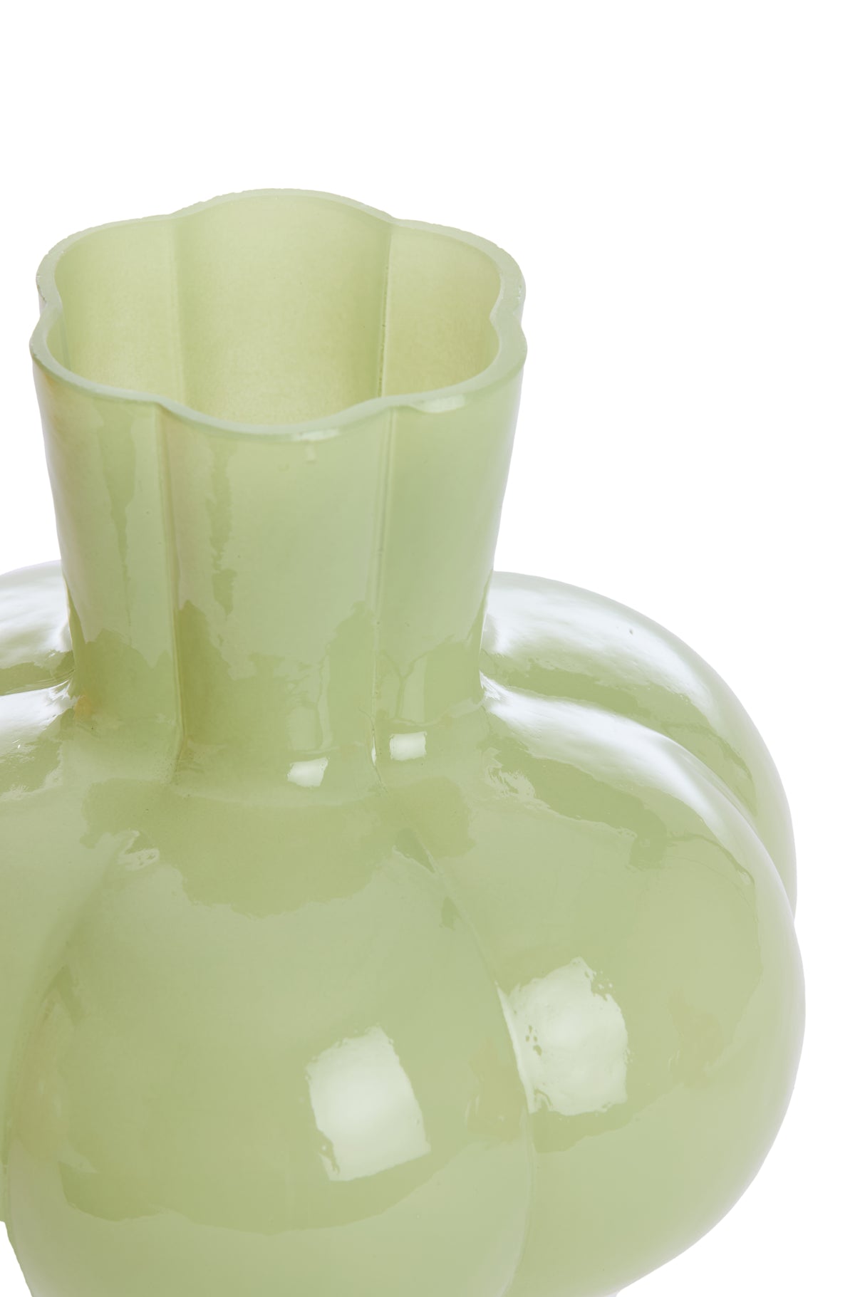 Mint Green Kortosi Glass Vase, 22.5x24 cm