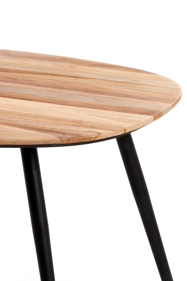 Set of 2 Rustic Coffee Tables - Natural Viejo Wood & Black Finish, Sizes 84x39x34cm & 84x39x39cm