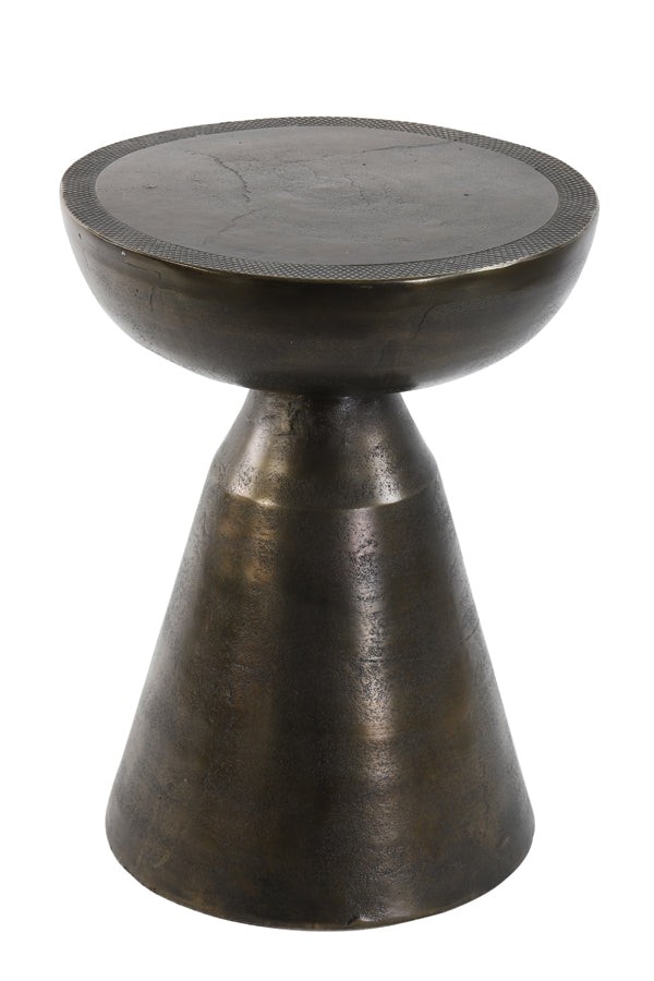 Antique Bronze Finish Round Side Table 39.5x53 cm