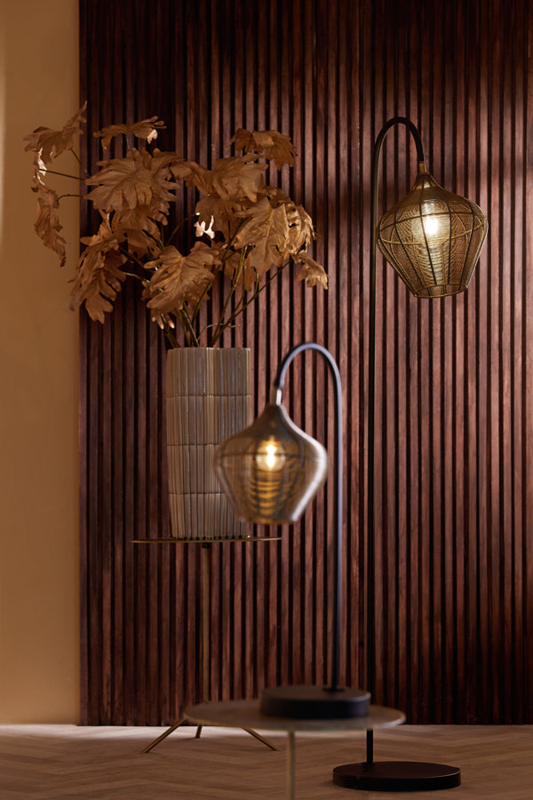 Antique Bronze and Matte Black Alvaro Floor Lamp 35x30x160 cm