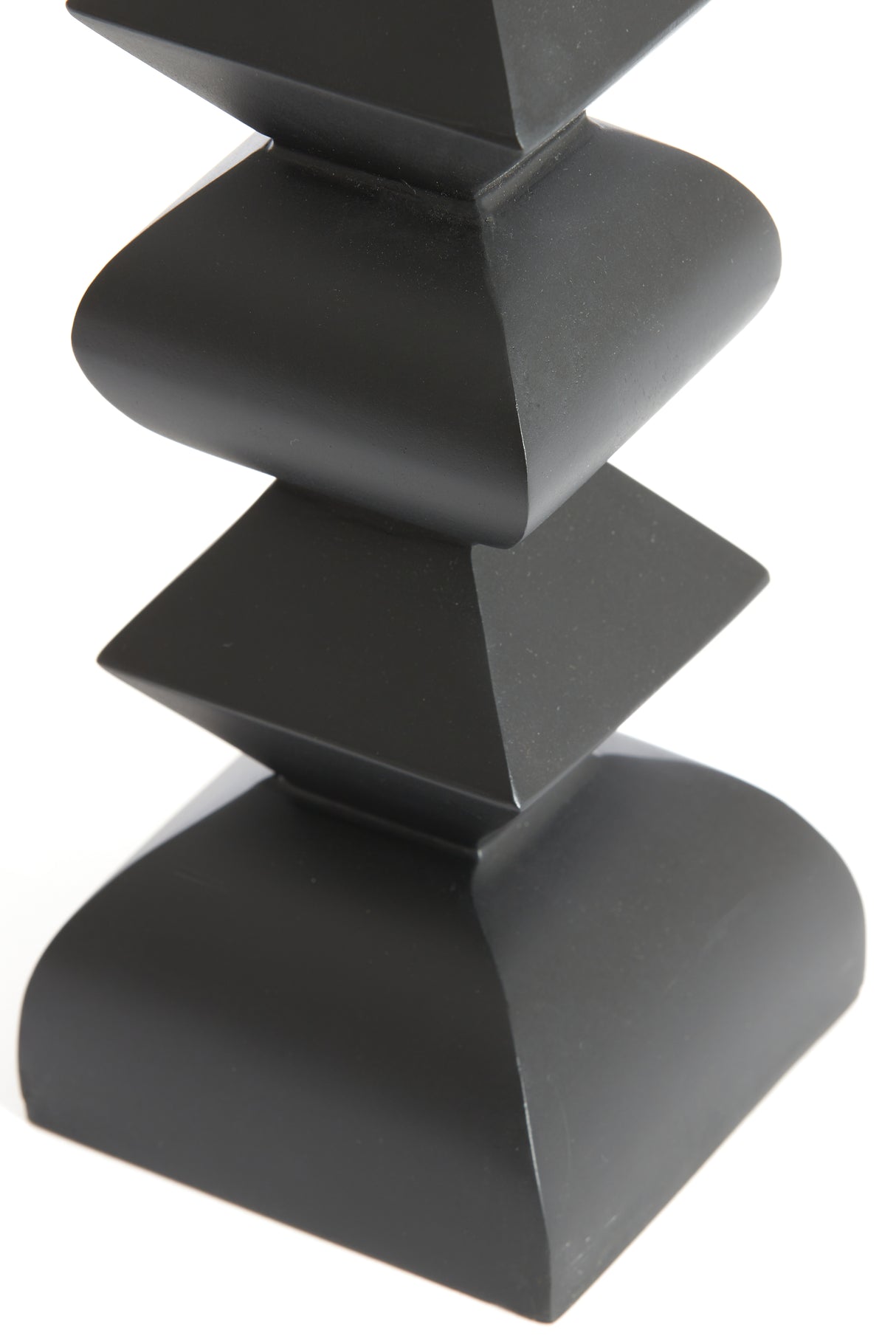 Elegant Black Wooden Candle Holder, 33.5 cm Tall