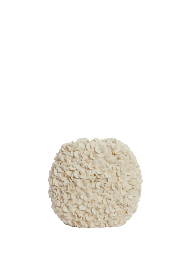 Phylia Cream Elegance: Stylish Deco Vase 31.5x17x28 cm