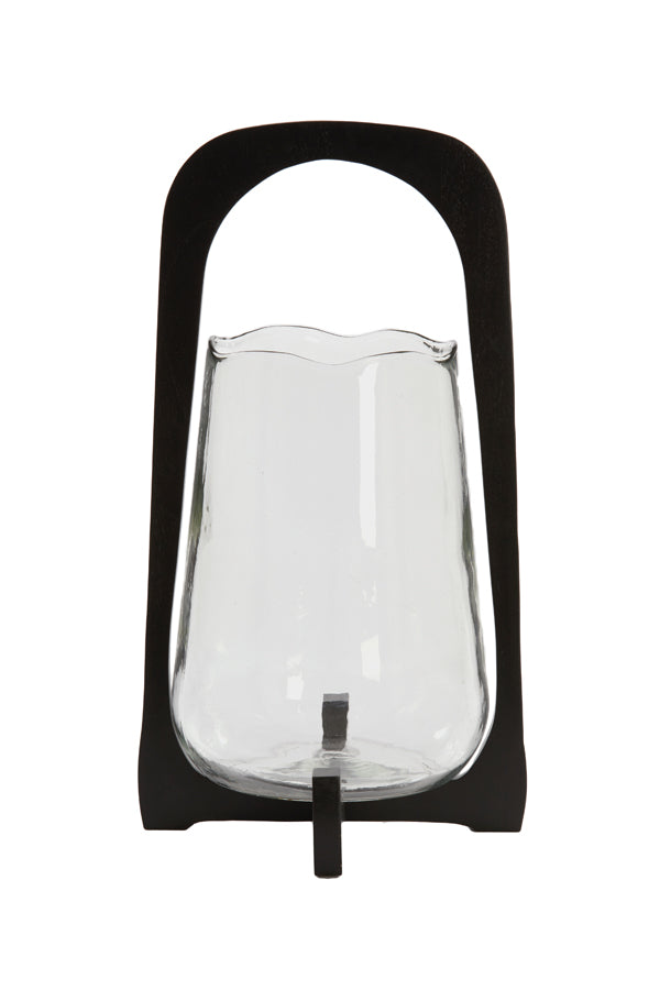 Cyclone Ø26x48 cm Anosy Transparent Glass with Ebony Wood Base