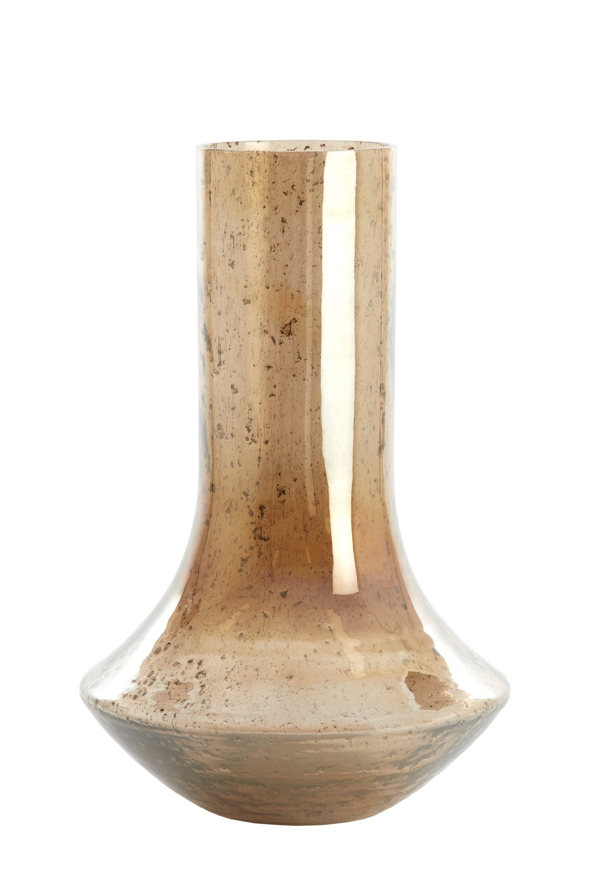 Amber Glass Vase with Stone Finish, 25x40 cm Leanna Design