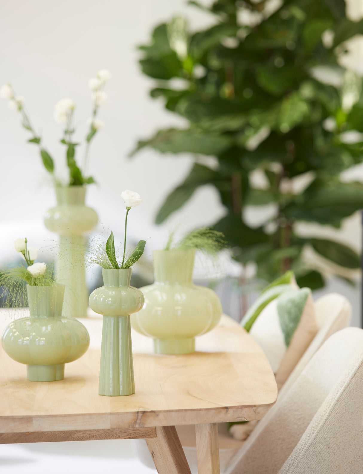 Mint Green Kortosi Glass Vase, 22.5x24 cm