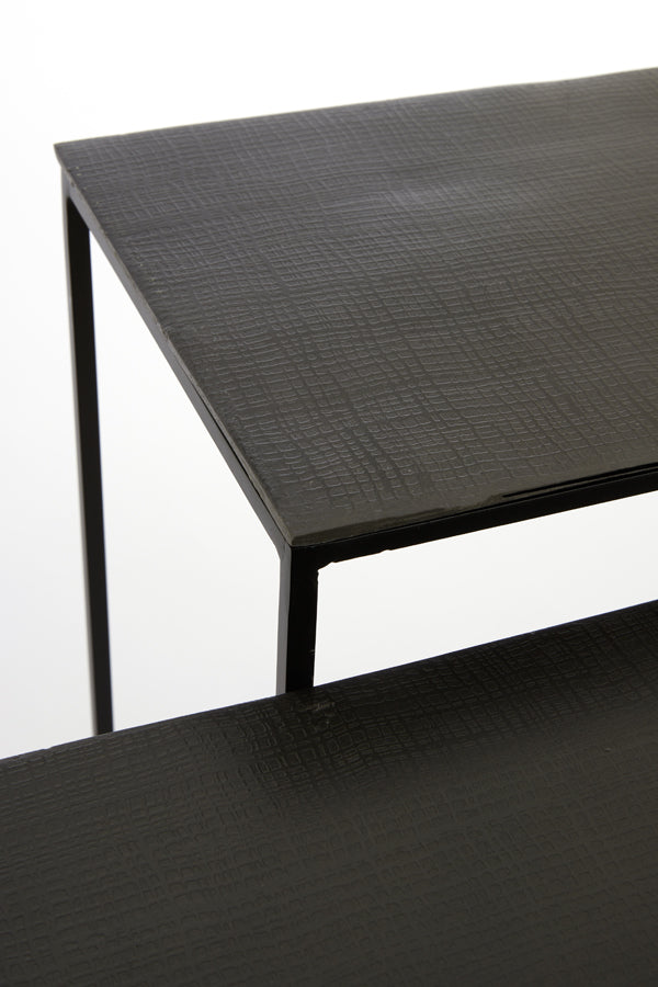 Title: Zayn Black Console Set - Sleek Dimensions 96.5x24x70 cm + 119.5x30.5x78.5 cm