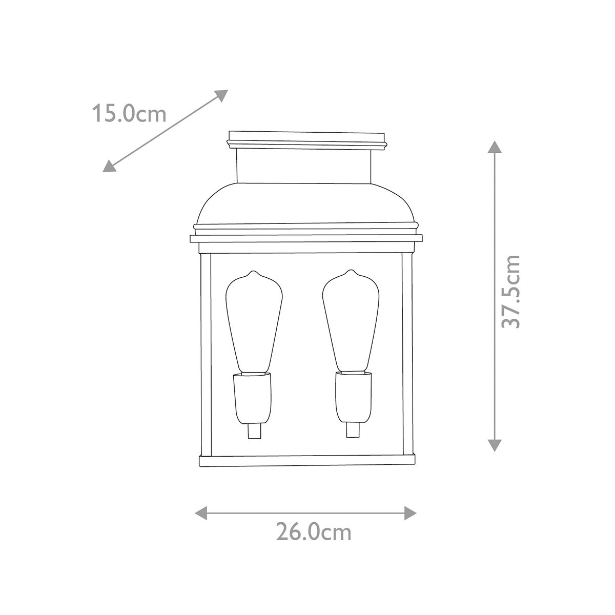 Grand Georgian Wall Lantern in Antique Brass Finish