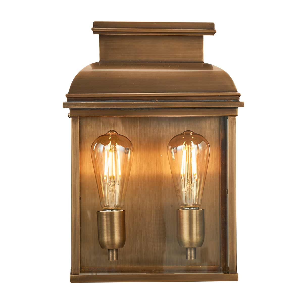 Grand Georgian Wall Lantern in Antique Brass Finish