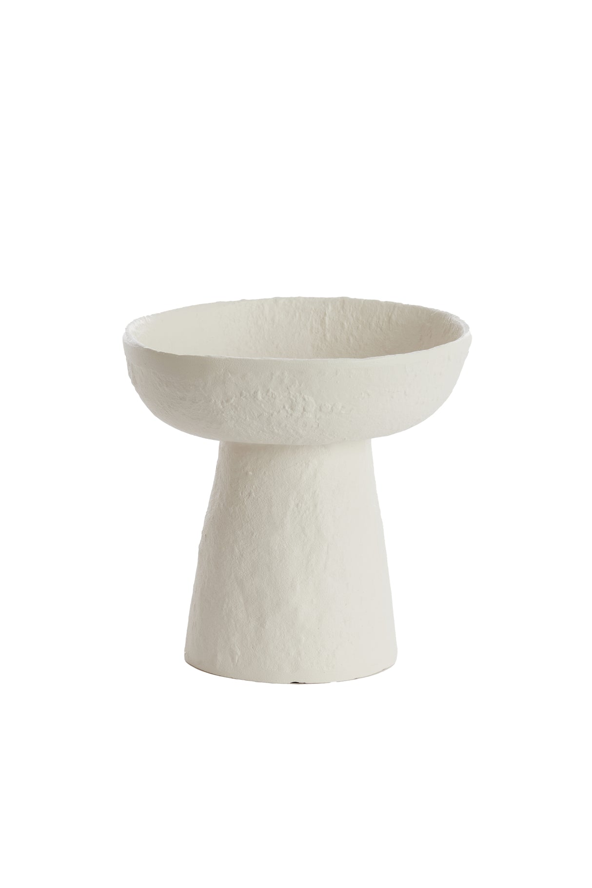Elegant Cream Ceramic Dish with Stand, 20.5x18 cm