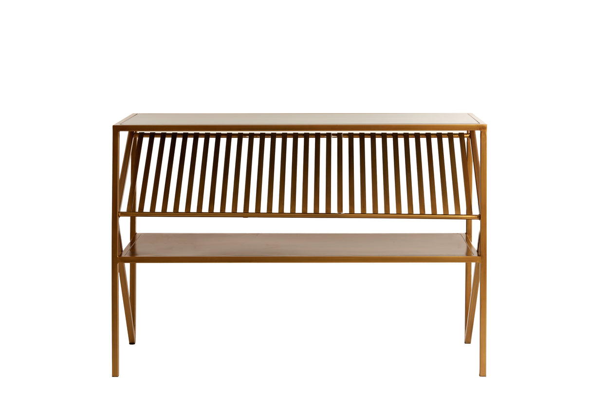 Ezra Console Table 120x40x80 cm - Smoked Glass & Antique Bronze Finish