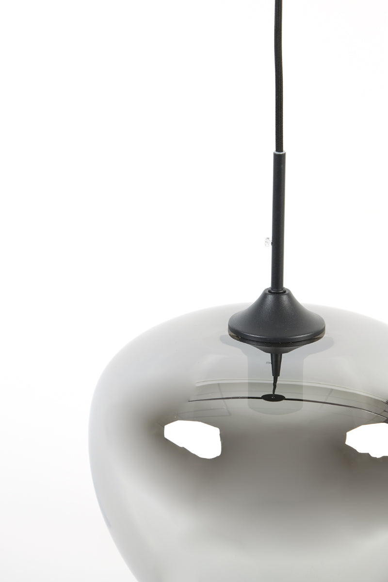 Mayson Smoked Glass Pendant Light Ø30x25 cm in Matte Black Finish