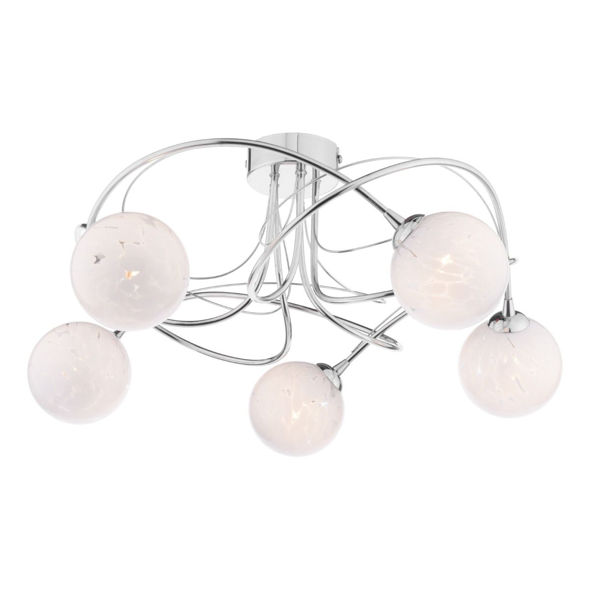 Onawa 5lt Semi Flush Polished Chrome With White Confetti Glass