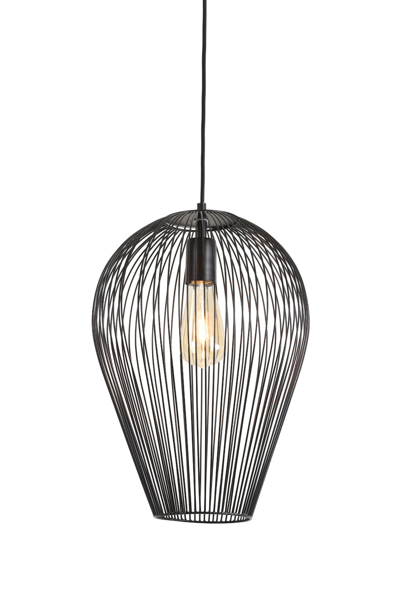 Sleek Black Pendant Lamp Ø31x40 cm Abby