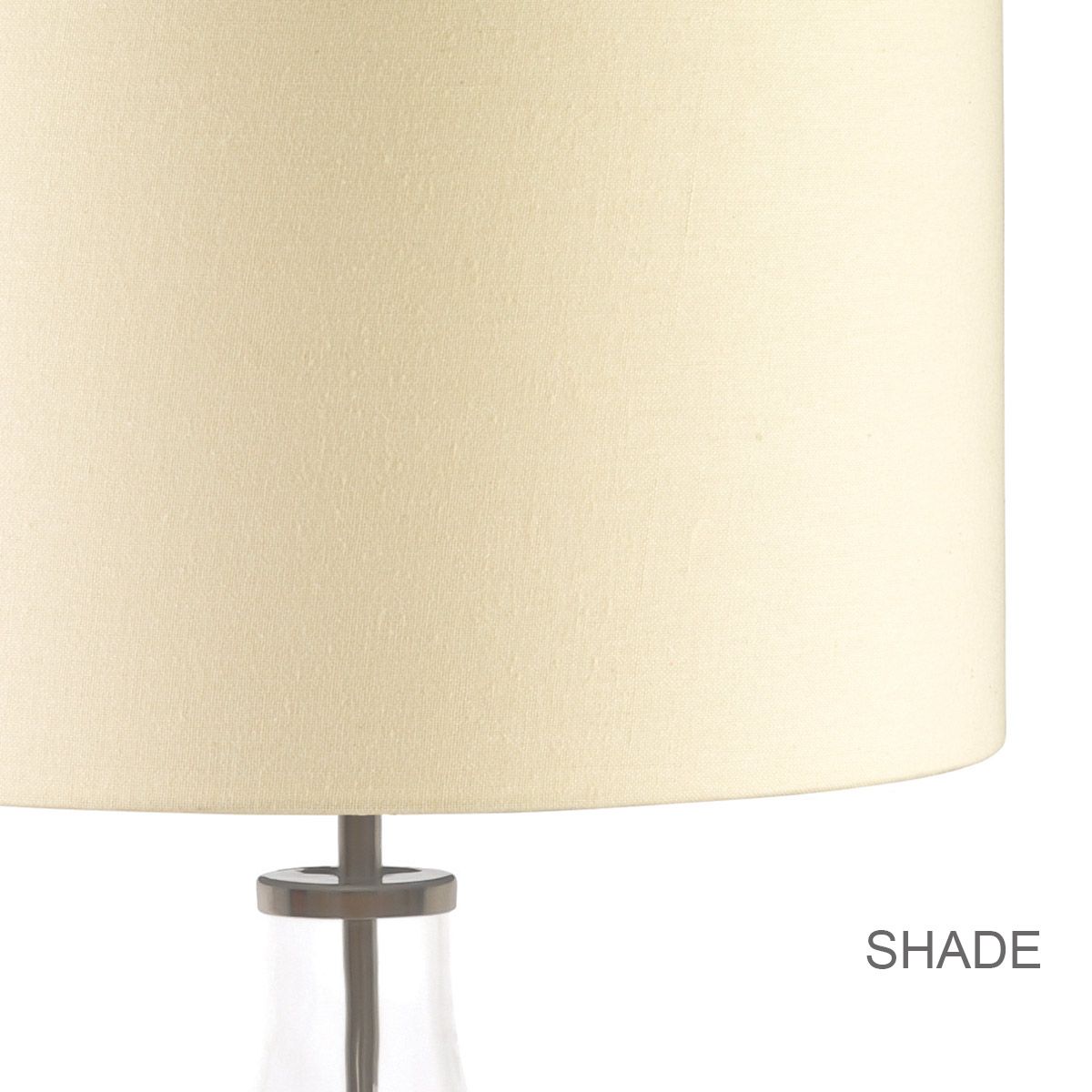 Luminous Glass Sphere Table Lamp with Cream Linen Shade