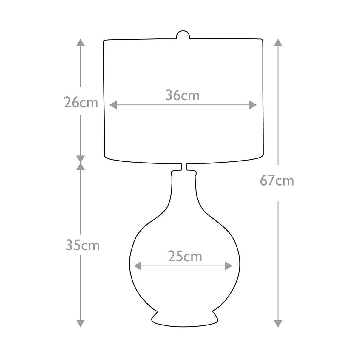 Luminous Glass Sphere Table Lamp with Cream Linen Shade